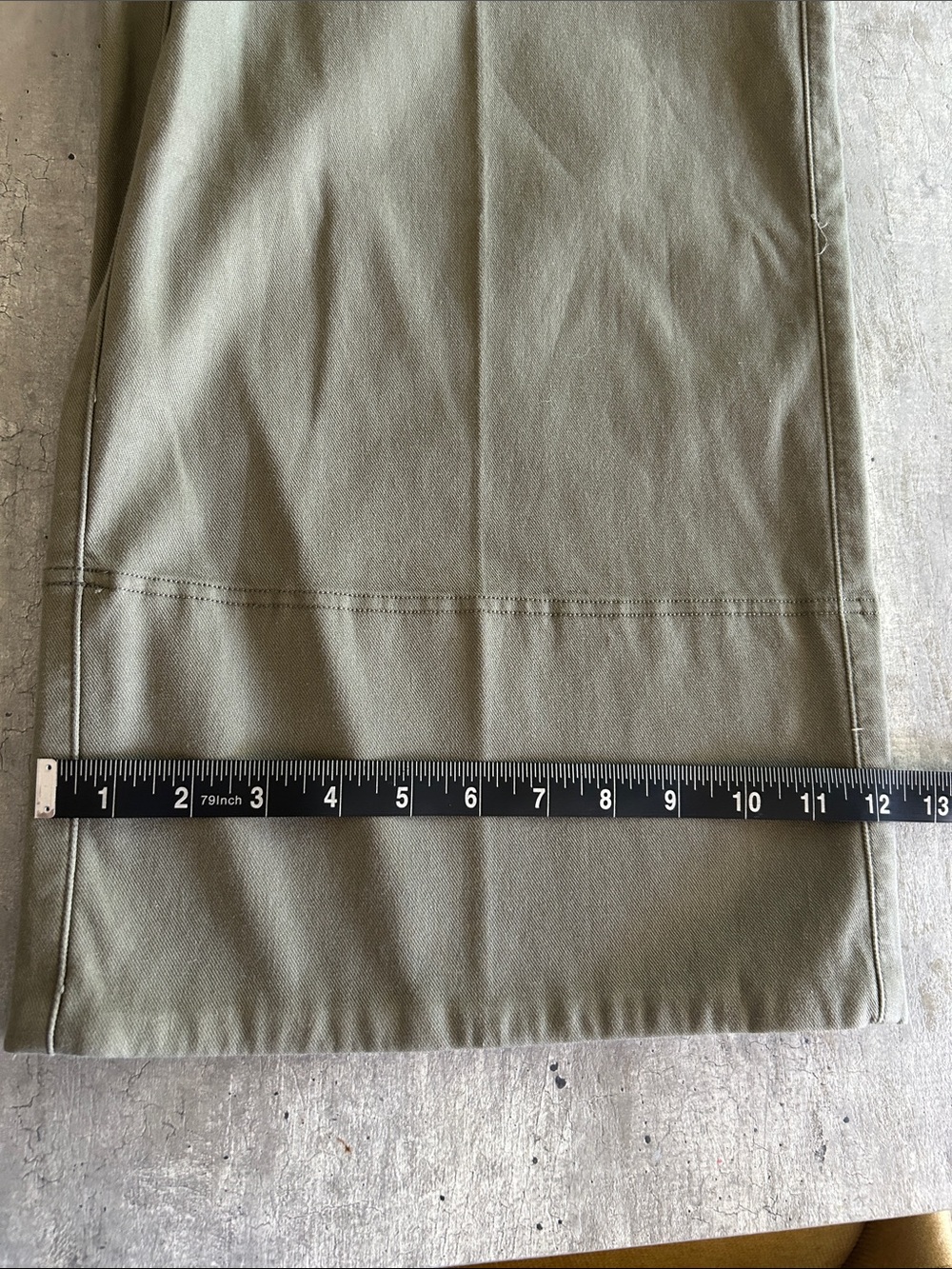 SPANX Stretch Twill Cropped Wide Leg Tuscan Olive Pants , Size L - Picture 9 of 11